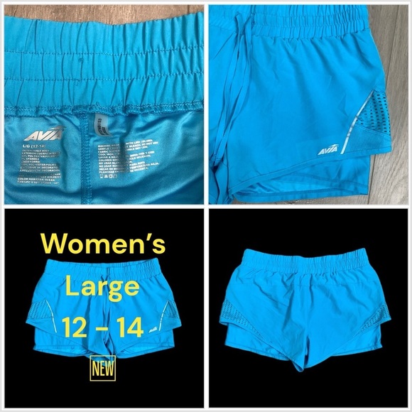 Womens AVIA Large 12 - 14 Shorts Gym Sport Elastic Waist Leggings Pull On NWOT - Picture 1 of 6